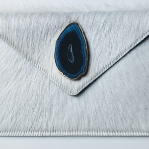 White hide clutch